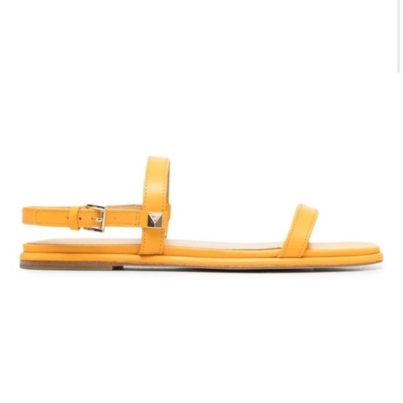 Michael Kors Flat-Leather Sandal-Yellow